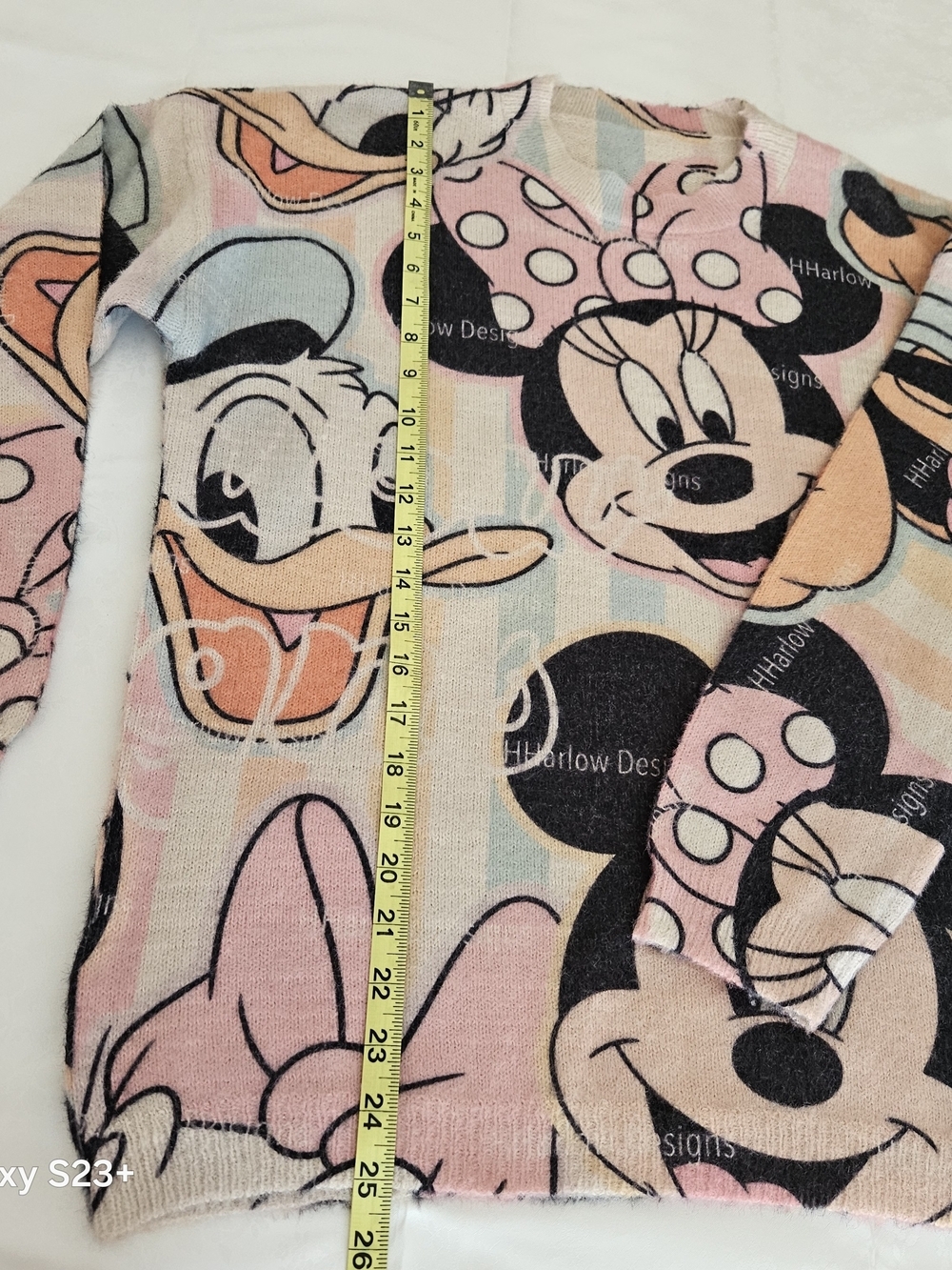 ​Harlow Designs Disney Mickey Minnie Mouse Pastel Knit Sweater Size M EUC - Picture 8 of 9